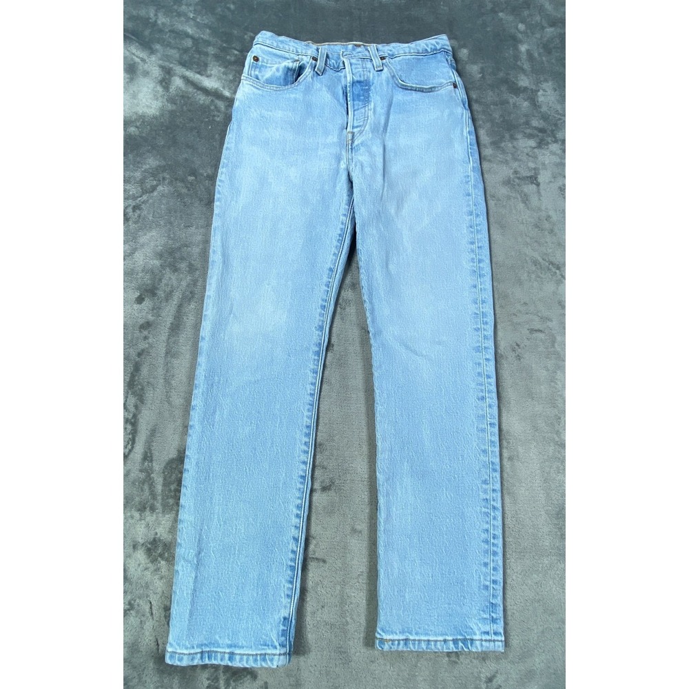 Levi's 501 Jeans Womens 26x26 Blue Denim High Rise Skinny Light Wash Button Fly